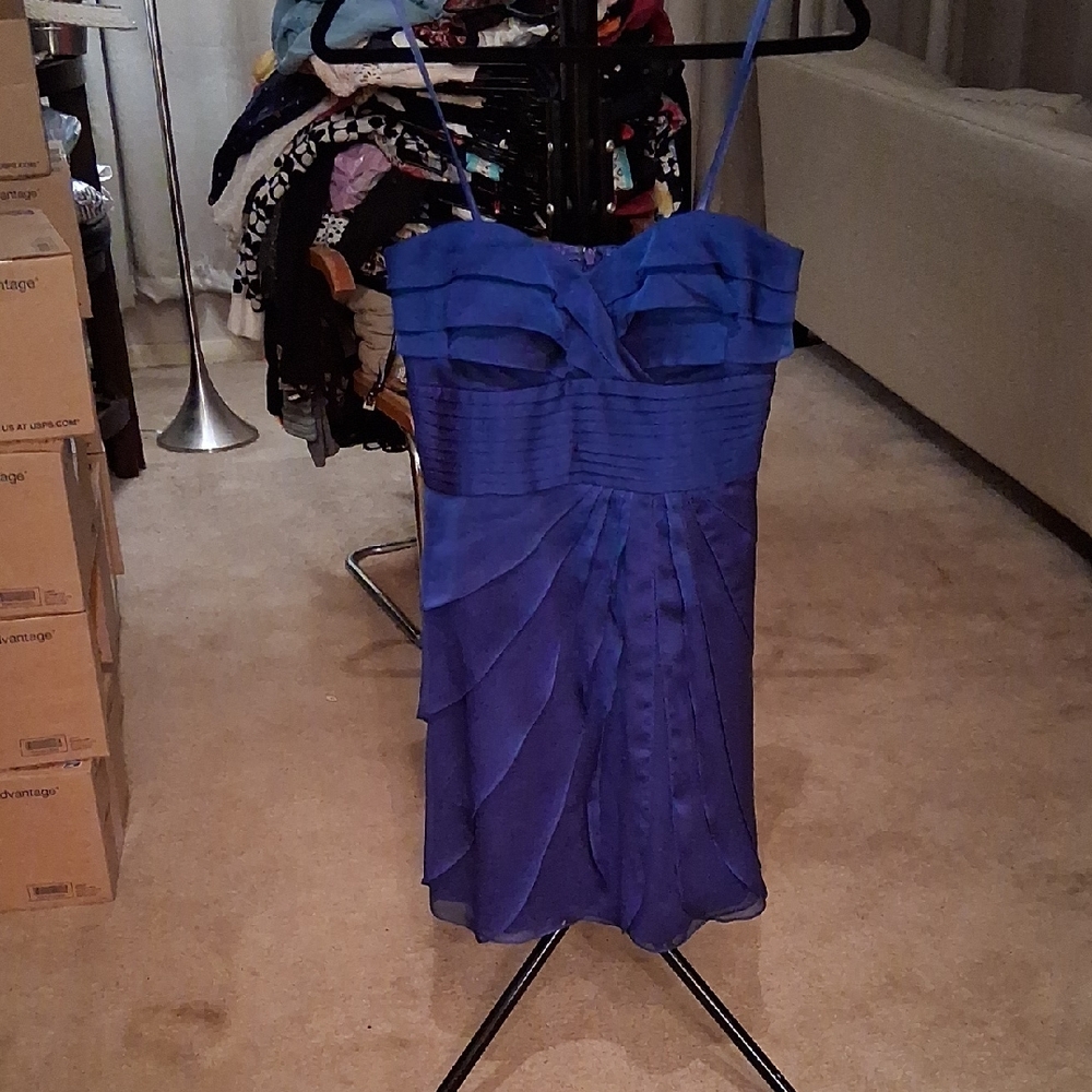 Adrianna Papell Strapless Royal Blue Dress